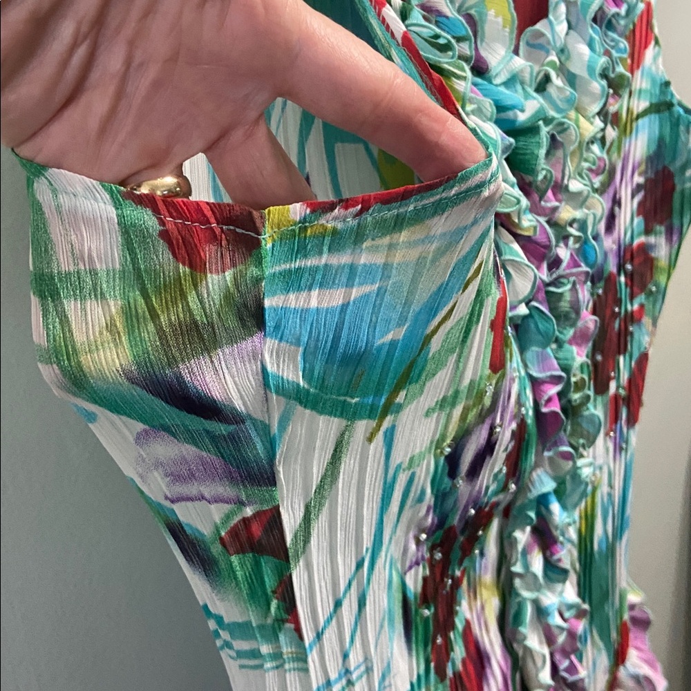 Kenar Multicolor Ruffled Blouse - Picture 4 of 5